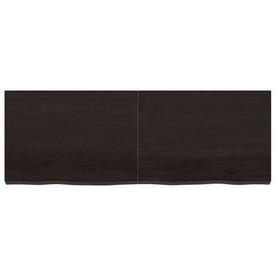 vidaXL Bathroom Countertop Dark Brown 140x50x(2-6) cm Treated Solid Wood