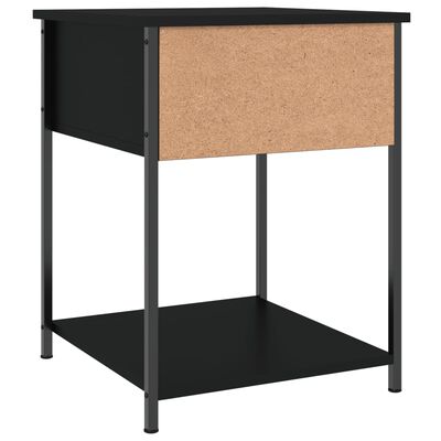 vidaXL Bedside Table Black 44x45x58 cm Engineered Wood