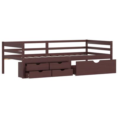 vidaXL Bed Frame with Storage without Mattress Dark Brown 90x200 cm