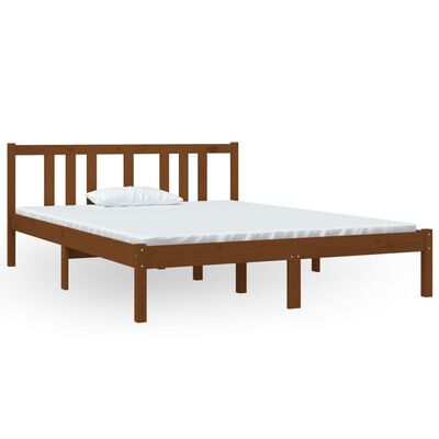 vidaXL Bed Frame without Mattress Honey Brown Solid Wood 140x190 cm