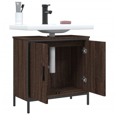 vidaXL Bathroom Sink Cabinet Brown Oak 60x30x60 cm Engineered Wood