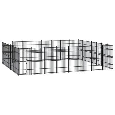 vidaXL Outdoor Dog Kennel Steel 51.61 m²