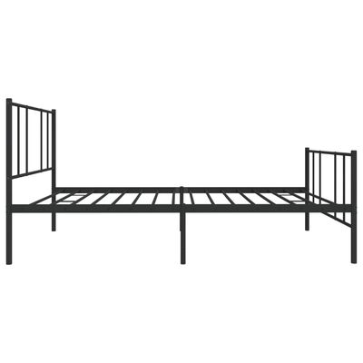 vidaXL Metal Bed Frame without Mattress with Footboard Black 100x190 cm