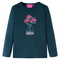 Kids' T-shirt with Long Sleeves Dark Green 92