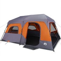 vidaXL Family Tent 9-Person Grey and Orange Quick Release Waterproof