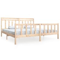 vidaXL Bed Frame without Mattress Solid Wood 200x200 cm (810102+814114)