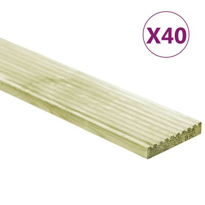 vidaXL Decking Boards 40 pcs 5.8 m² 1m Impregnated Solid Wood Pine