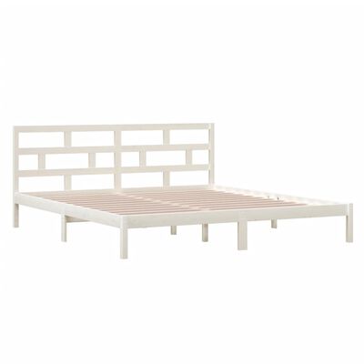 vidaXL Bed Frame without Mattress White Solid Wood 140x190 cm (809998+814195)