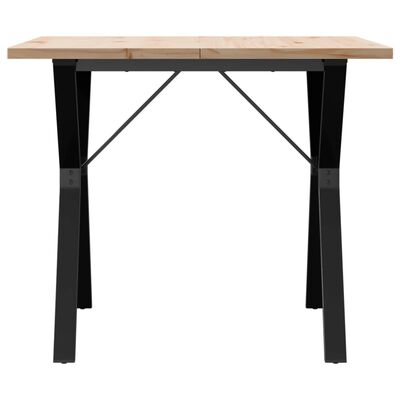 vidaXL Dining Table Y-Frame 90x90x75.5 cm Solid Wood Pine and Cast Iron