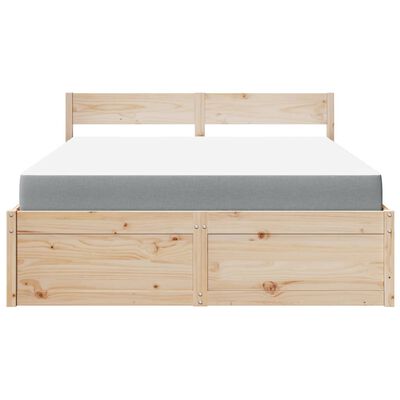 vidaXL Bed with Drawers and Mattress 160x200 cm Solid Wood Pine