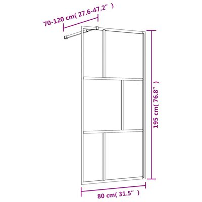 vidaXL Walk-in Shower Wall with Clear ESG Glass Gold 80x195 cm