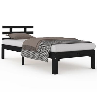 vidaXL Bed Frame without Mattress Black 90x190 cm Single