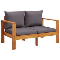 vidaXL Garden Sofa with Cushions 2-Seater Solid Wood Acacia