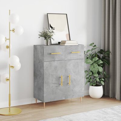 vidaXL Sideboard Concrete Grey 69.5x34x90 cm Engineered Wood