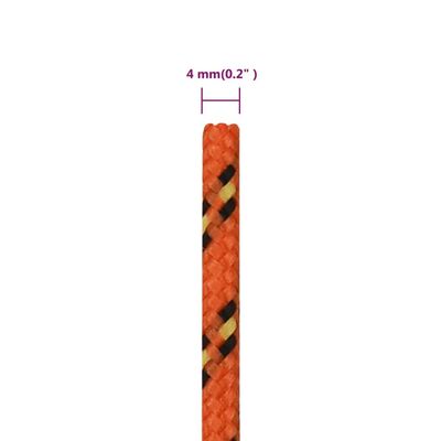 vidaXL Boat Rope Orange 4 mm 25 m Polypropylene