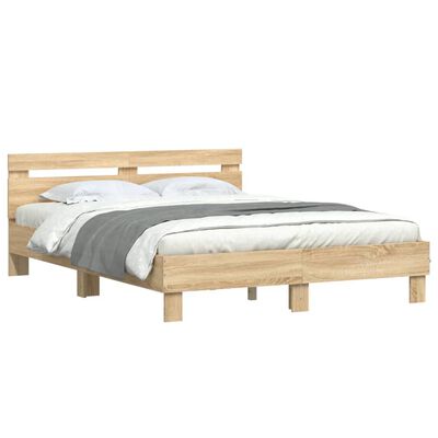 vidaXL Bed Frame without Mattress Sonoma Oak 140x200 cm