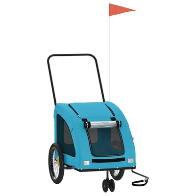 vidaXL Pet Bike Trailer Blue Oxford Fabric and Iron