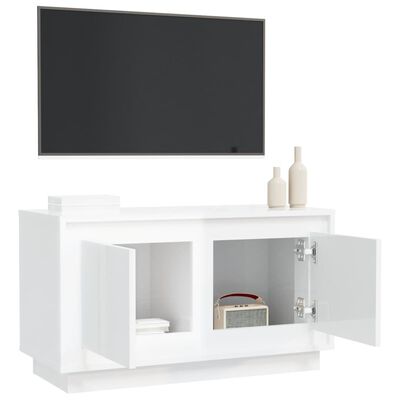 vidaXL TV Cabinet High Gloss White 80x35x45 cm Engineered Wood