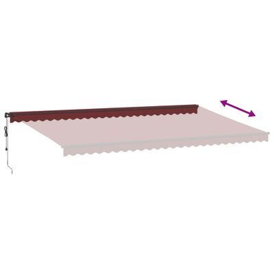 vidaXL Automatic Retractable Awning with LEDs Burgundy 600x350 cm