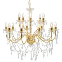 vidaXL Chandelier 2-layer Golden 15 x E14 Bulbs