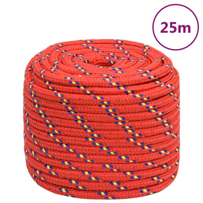 vidaXL Boat Rope Red 18 mm 25 m Polypropylene