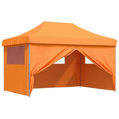 vidaXL Foldable Party Tent Pop-Up with 4 Sidewalls Orange