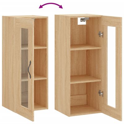 vidaXL Wall Mounted Cabinet Sonoma Oak 34.5x34x90 cm