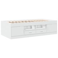 vidaXL Daybed with Drawers without Mattress White 75x190 cm Small Single