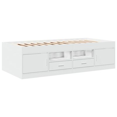 vidaXL Daybed with Drawers without Mattress White 75x190 cm Small Single