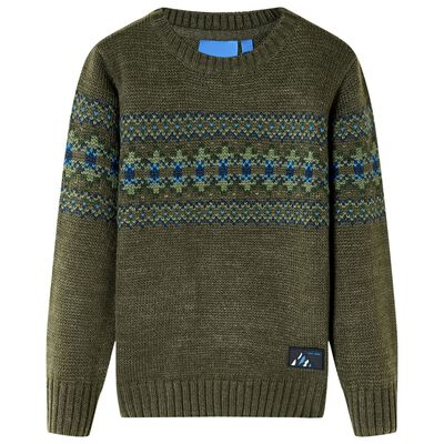 Kids' Sweater Knitted Khaki 140