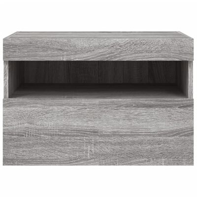 vidaXL TV Wall Cabinet with LED Lights Grey Sonoma 60x30x40 cm