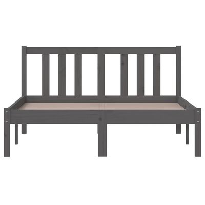 vidaXL Bed Frame without Mattress Grey Solid Wood 120x200 cm