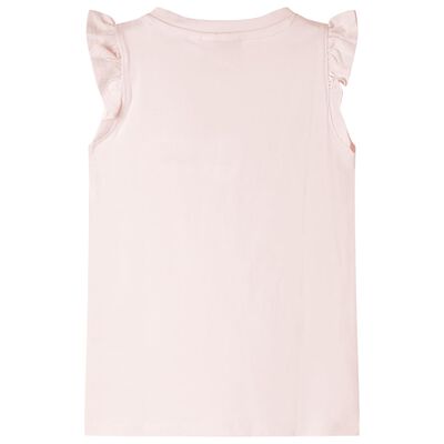 Kids' T-shirt with Ruffle Sleeves Soft Pink 140