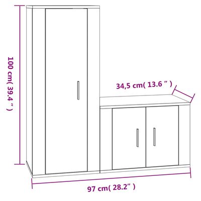 vidaXL 2 Piece TV Cabinet Set Sonoma Oak Engineered Wood