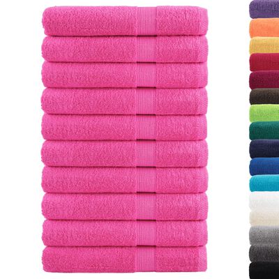 vidaXL Premium Towels SOLUND 10 pcs Pink 100x200 cm 600 gsm