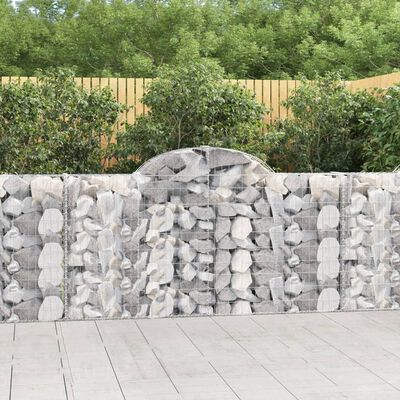 vidaXL Arched Gabion Baskets 4 pcs 200x30x100/120 cm Galvanised Iron