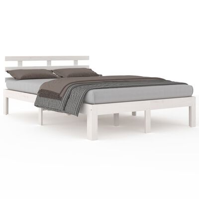 vidaXL Bed Frame without Mattress White 140x190 cm