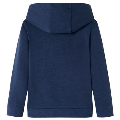 Kids' Hooded Sweatshirt Navy Melange and Orange 128