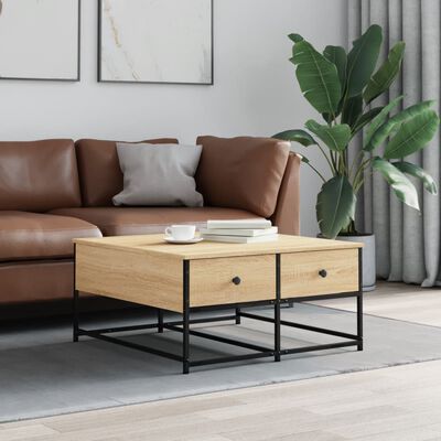 vidaXL Coffee Table Sonoma Oak 80x80x40 cm Engineered Wood