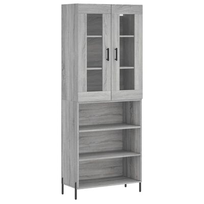 vidaXL Highboard Grey Sonoma 69.5x34x180 cm Engineered Wood