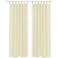 Cream Sheer Curtain 140 x 175 cm 2 pcs