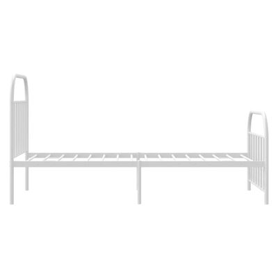 vidaXL Metal Bed Frame without Mattress with Footboard White 100x200 cm