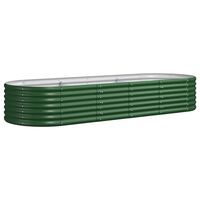 vidaXL Garden Raised Bed Powder-coated Steel 224x80x36 cm Green