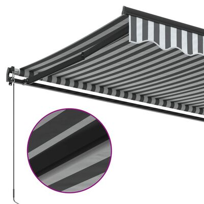 vidaXL Manual Retractable Awning Anthracite&White 350x250 cm