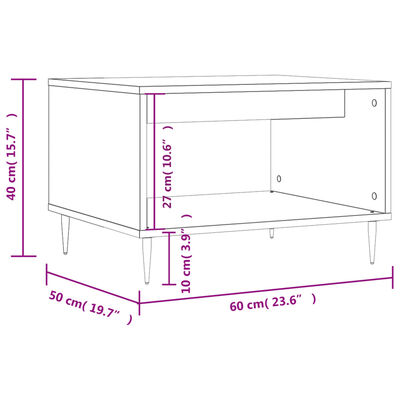 vidaXL Coffee Table High Gloss White 60x50x40 cm Engineered Wood