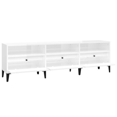 vidaXL TV Cabinet High Gloss White 150x30x44.5 cm Engineered Wood