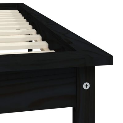 vidaXL Bed Frame without Mattress Black 140x200 cm Solid Wood