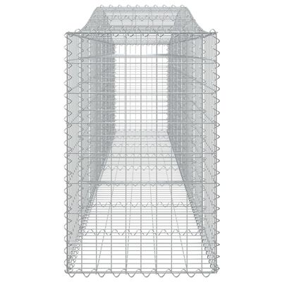 vidaXL Arched Gabion Baskets 8 pcs 400x50x80/100 cm Galvanised Iron