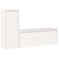 vidaXL TV Cabinets 2 pcs White Solid Wood Pine