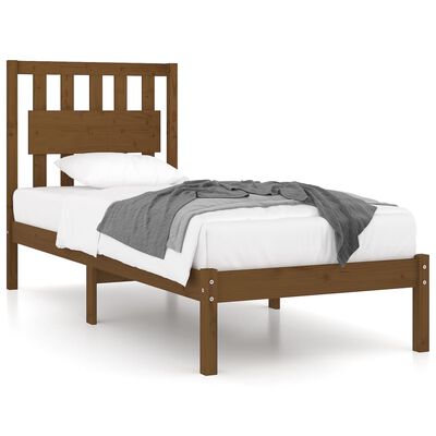 vidaXL Bed Frame without Mattress Honey Brown Solid Wood Small Single